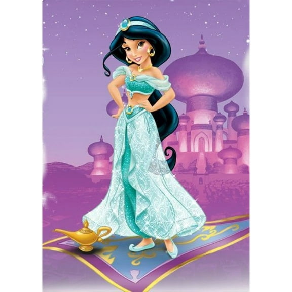 Aladin Diamond Art Painting Kit 5D Full Diamond, Princess Jasmine DIY Diamond Art Kit for Adults, Gemstone Art Painting, Beginners Craft Wall Decoration 12x16inch