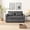 Dark Gray, variant on Velvet Loveseat Sofa Bed, 3-in-1 Convertible Sleeper Couch with USB Ports, Phone Holder & Pullout Bed, Beige