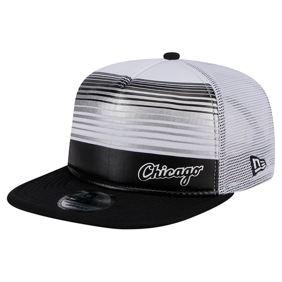 Men's New Era Black Chicago White Sox Team Horizon 9FIFTY A-Frame Trucker Snapback Hat