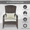 thumbnail image 5 of Outsunny Patio Wicker Adirondack Chair, Outdoor All-Weather Rattan Fire Pit Chair w/ Soft Cushions, Tall Curved Backrest and Comfortable Armrests for Deck or Garden, Cream White, 5 of 10