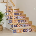 thumbnail image 5 of Mi Alma Removable Vinyl Floral Pink Blue Backsplash Tile Stickers, 24pcs, 5 of 11