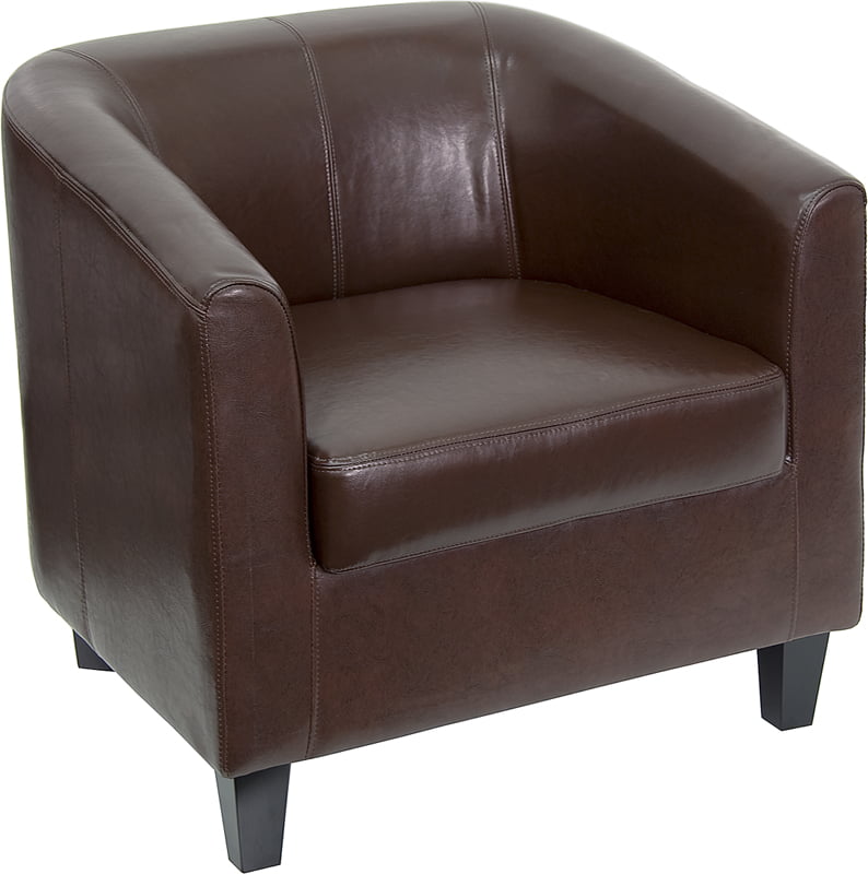 Brown Leathersoft Lounge Chair With Sloping Arms Walmart Com Walmart Com