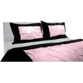 thumbnail image 3 of DNG Creations 1 Piece Two Tone Pinch Pleated Duvet Cover With Zipper Closure & Corner Ties 100% Egyptian Cotton ( Solid Black/ Baby Pink - California King ), 3 of 3