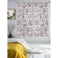 thumbnail image 2 of Purple Floral Leaf Sheer Curtains for Living Room Bedroom Retro Farmhouse Plant Tree Branch Sheer Curtains 63 Inch Long 2 Panels Set Light Filtering Curtain Window Treatments Drapes for Dining Room, 2 of 6