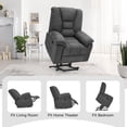 thumbnail image 4 of YODOLLA Power Lift Chair for Elderly, Heated Vibration Massage & USB charging port, Fabric Grey, 4 of 7