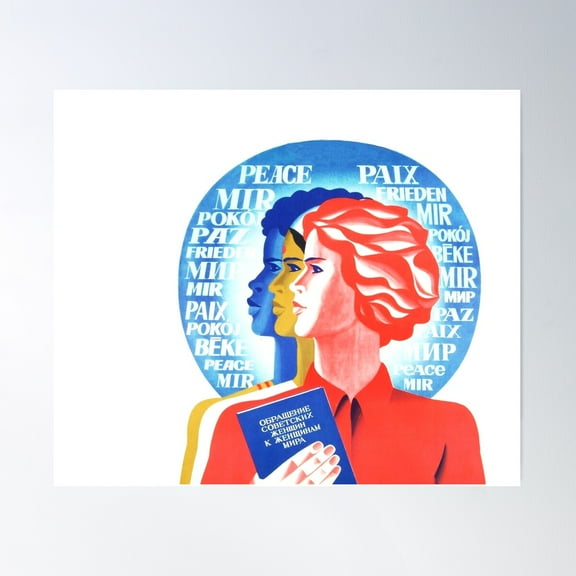 Anti-Racism Soviet Propaganda Sisterhood Women Liberation Day Poster Wall Art, Modern Wall Decor For Living Room Bedroom, 8x12 UNFRAMED