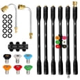 thumbnail image 1 of Upgrade Pressure Washer Extension Wand,Balabulala Power Washer Lance with 7 Spray Nozzle Tips, Gutter Cleaner Attachment Curved Rod,1/4" Qui, 1 of 6
