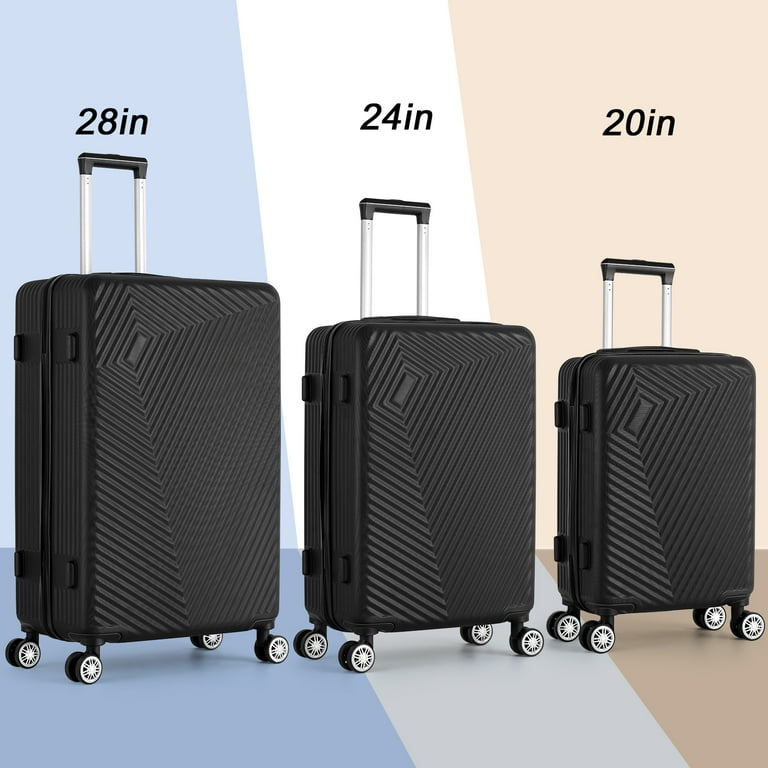 Hikolayae 3 Piece Hardside Spinner Luggage Set with TSA Lock