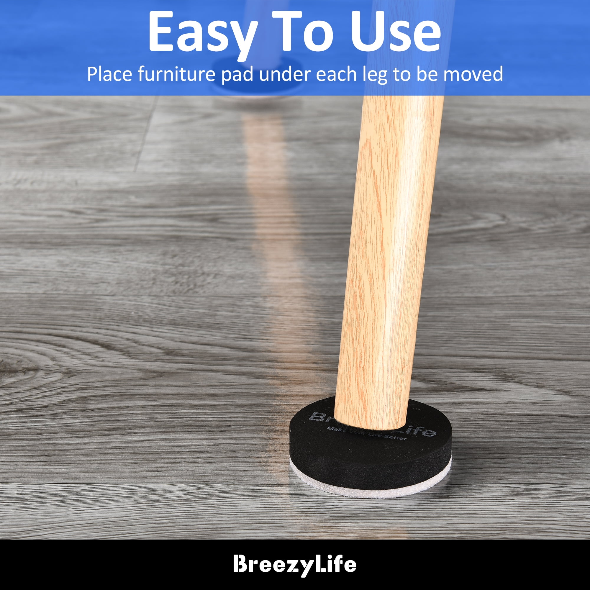 BreezyLife 2 1/2-inch Beige Round Felt Furniture Sliders for Hardwood Floors,16 Pack Pads