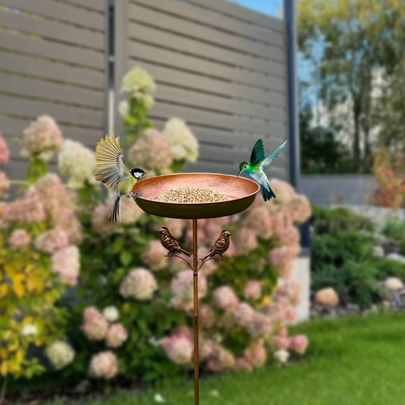 EGNMCR Metal To The Birds Of 33 Inches Outdoor Hot Bird And Bird Feeder Independent Vintage Bowl For Feeder Bird Baths For Outdoors Garden bird bath birds feeders