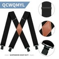 thumbnail image 5 of Qcwqmyl Black Suspenders for Men Heavy Duty Big and Tall,2" Wide with Strong 4 Clips Suspenders Ski Work, 5 of 6
