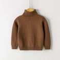 thumbnail image 2 of FAOWME Baby Boys Girls Sweater Long Sleeve Turtleneck Cute Solid Color Knitted Casual Fashion Warm Top For Autumn Winter Daily Wear,Brown,9-10 Years, 2 of 3