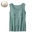 thumbnail image 2 of Delayuji Ladies Casual Loose Chest Pad Suspenders Yoga Bottom Shirt Ladies Vest Green L Modal Spring Tops for Women, 2 of 9