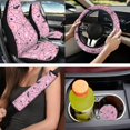 thumbnail image 2 of XYZCANDO Bat Spider Web 14 Pieces Car Seat Covers Full Set Steering Wheel Cover Center Console Pad Seat Belt Pads Headrest Covers Cup Coasters for Most Cars SUVs Sedans, 2 of 7