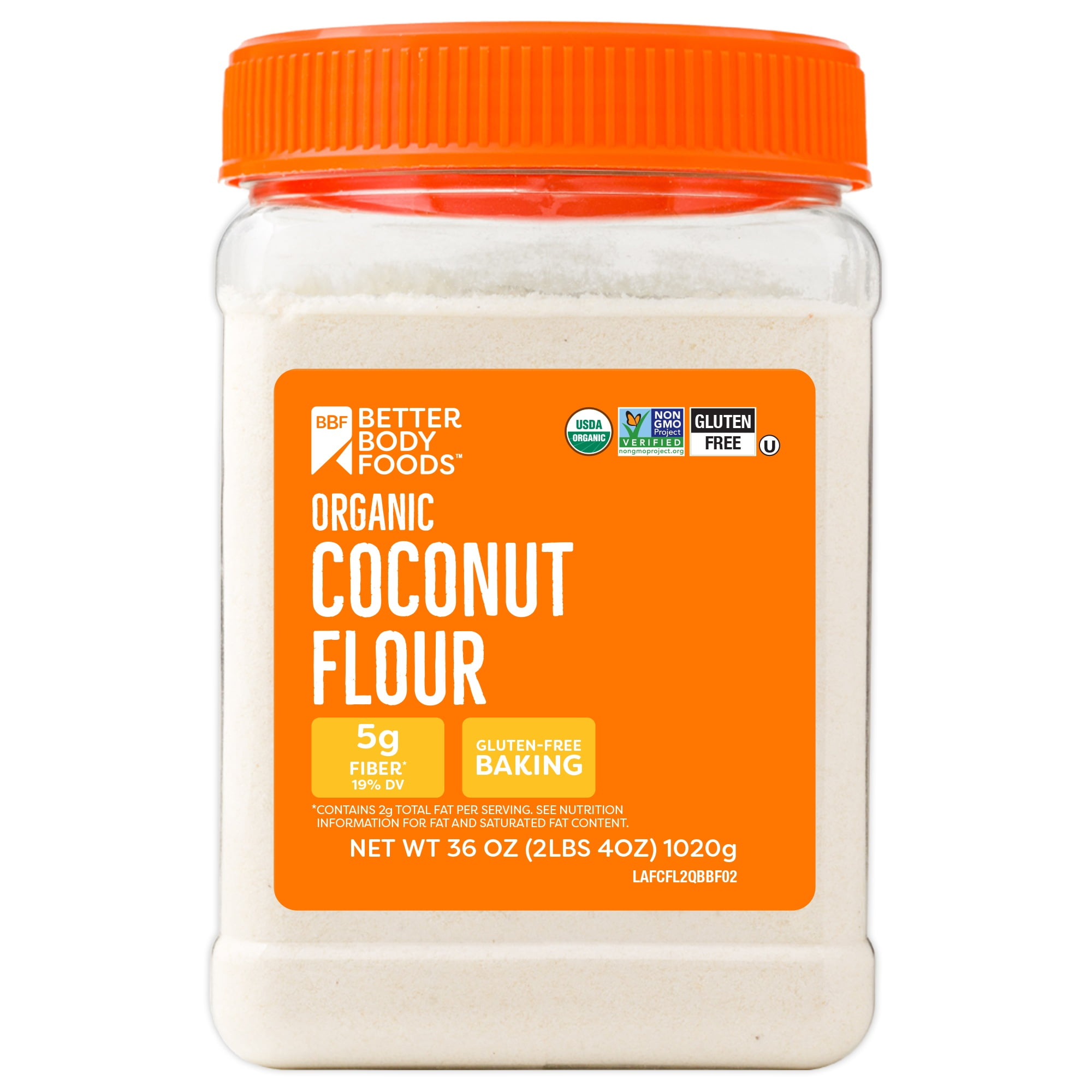 BetterBody Foods Organic Coconut Flour, Grain-Free Flour, 2.25 lbs