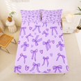 thumbnail image 5 of Manfei Kawaii Bow Knot Bed Sheets,Purple Dreamy Bowtie Full Size Sheets,4-Piece,1 Flat Sheet,1 Fitted Sheet and 2 Pillowcases, 5 of 6