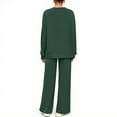 thumbnail image 5 of Women's Round Neck Sweatshirt Wide Leg Sweatpants Casual Suit Sportswear Set, for Winter Lounge and Sports Activities,Green,2XL, 5 of 5