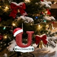 thumbnail image 5 of Lilgiuy 26 Letter Ornaments Red Personalized Xmas Alphabet Letters Pendant A to Z Acrylic Hanging Christmas Tree Decorations Holiday Decorative Ornament for DIY Crafts Home Party Decor, U, 5 of 6