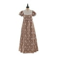 thumbnail image 2 of Women's Regency Inspired Vintage High Waist Victorian Tea Dress Elegant Long Gown, 2 of 7