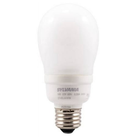 SYLVANIA DULUX® EL ENCAPSULATED COMPACT FLUORESCENT LAMP, A19, 14 WATT, 3000K, 82 CRI, MEDIUM BASE, 120 VOLTS per 3 Each