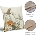 thumbnail image 4 of Fall Pillow Covers 18x18 Set of 2 Watercolor White Grey Pumpkin Flower Throw Pillows Outdoor Autumn Thanksgiving Decorative Pillow Case Square Linen Cushion Covers Farmhouse Decor for Couch Sofa Bed, 4 of 6