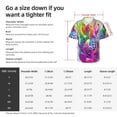 thumbnail image 5 of Yiaed Colorful Glitter Dagon Fruit Print Hawaiian Shirt for Men Short Sleeve Button Down Shirts Beach Shirts for Men,Medium, 5 of 7