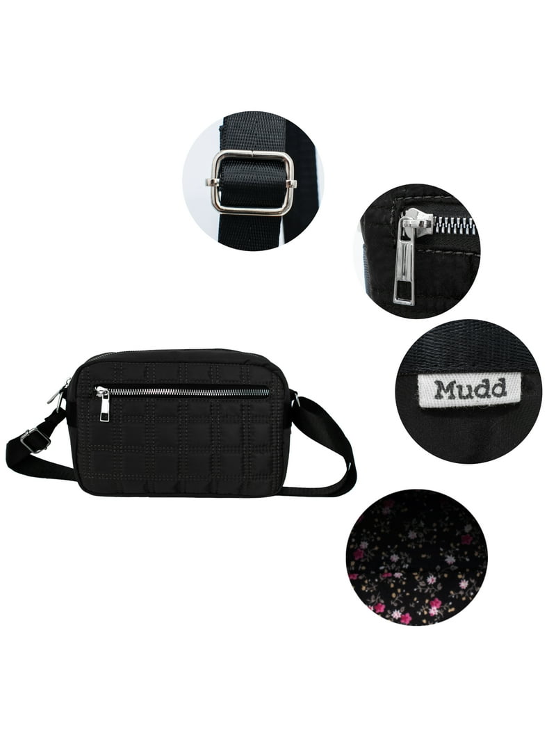 【MUDIDI】23SS★ Nylon cross bag 002 Mudd women's Black Nylon Quilted Crossbody Bag - Walmart.com