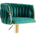 thumbnail image 4 of Tabaray Barstool Set of 2, Velvet Bar Stools with Back, Weave Upholstered Swivel Counter Stools for Kitchen Counter,Coffe Bar (Green), 4 of 18