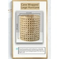 thumbnail image 6 of Serene Spaces Living Large Glass Hurricane Candle Holder Wrapped in Woven Rattan Cane, Candle Centerpieces for Tables, Wedding Reception Vases, Use for Living Room, Measures 10" Tall & 5" Diameter, 6 of 6