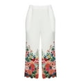 thumbnail image 4 of Pantalones largos para mujer, pantalones cortos de pierna ancha con estampado informal a la moda con abertura en la cintura media, sueltos, sin cinturón, elásticos Odeerbi ODB-2, 4 of 8