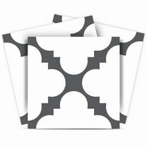 HomeRoots 390685 6 x 6 in. Dark Gray & White Tri Peel & Stick Tiles