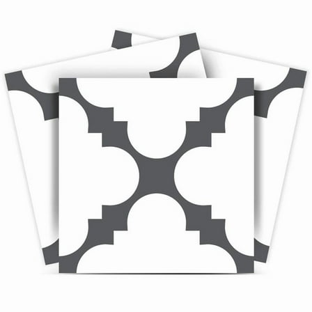 HomeRoots 390685 6 x 6 in. Dark Gray & White Tri Peel & Stick Tiles