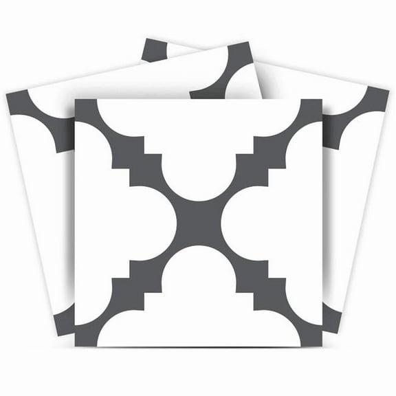 HomeRoots 390685 6 x 6 in. Dark Gray & White Tri Peel & Stick Tiles