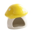 thumbnail image 3 of EHJRE Ceramic Hamster House Guinea Pig Hideout Sturdy Cute Mushroom Shaped Hamster Hide Bed for Hedgehog Rats Chipmunk Accessories Yellow, 3 of 8