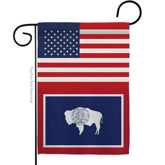 Americana Home & Garden G142813-BO 13 x 18.5 in. USA Wyoming American State Vertical Garden Flag with Double-Sided House Decoration Banner Yard Gift
