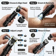 Manscape Dual-Speed 3 In 1 Body & Pubic Hair Trimmer for Men, IPX7 Waterproof Ball & Groin Shaver with LED Light, Electric Razor with Travel Pouch & USB Rechargeable, Gifts for Dad Husband Boyfriend