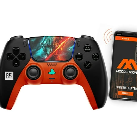 ModdedZone BF2042 Smart Rapid Fire Custom PRO Modded Controller for PS5 FPS COD games (control mods via phone APP. Anti Recoil Mod is available via the App)