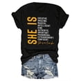 thumbnail image 2 of She Is Creative, Amazing, Magical, Smart & Kind" - Women's Casual Crew Neck T-Shirt with Letter Print, Short Sleeve, Breathable Polyester, Machine Washable, Spring & Summer, T-ShirtFather's Day, Mot, 2 of 8