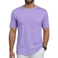 thumbnail image 2 of kamemir Shirts for Men Men's Cotton Short Sleeve Moisture Wicking T-Shirts with Odor Control Light Purple,2XL, 2 of 6