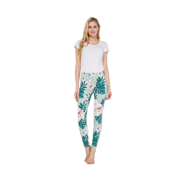 Hue Women’s Tropical Floral Simply Stretch Skimmer Leggings – Mid Rise, 26.5” Inseam