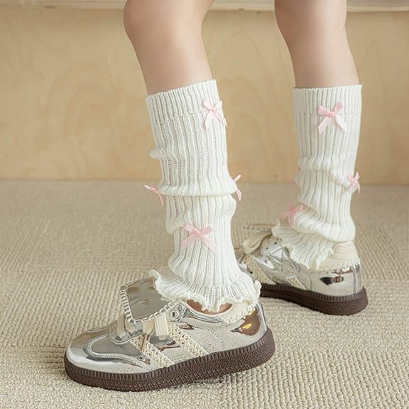 Weerihhol Kids Leg Warmers Knitted Leg Warmers Loose Socks Knee High Leg Warmers For Girls Thing One Socks Kids