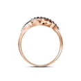 thumbnail image 2 of 10kt Rose Gold Womens Round Brown Diamond Crossover Band Ring 1/2 Cttw, 2 of 2