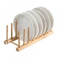thumbnail image 2 of HAOAN Kitchen Cupboard Shelf Storage Rack Bamboo Wooden Dish Rack Plates Holder 1pc, 2 of 8