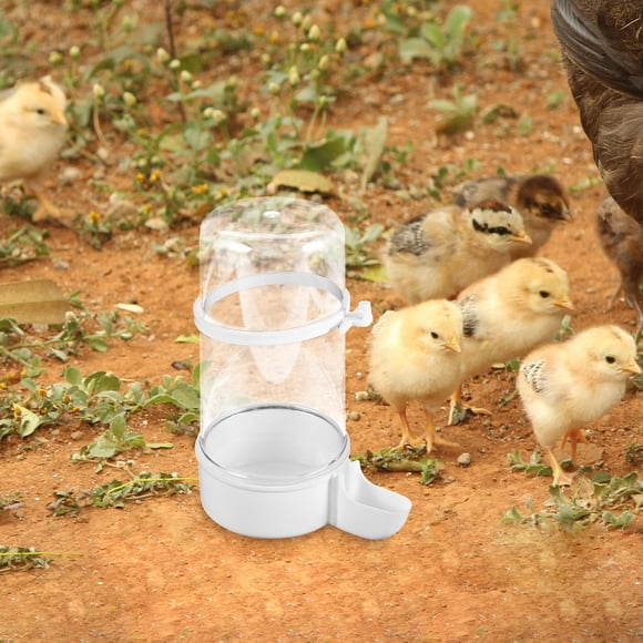 GOOHOCHY 2Ud Efficient Water Saving Automatic White Poultry Feeder Portable and Easy Clean