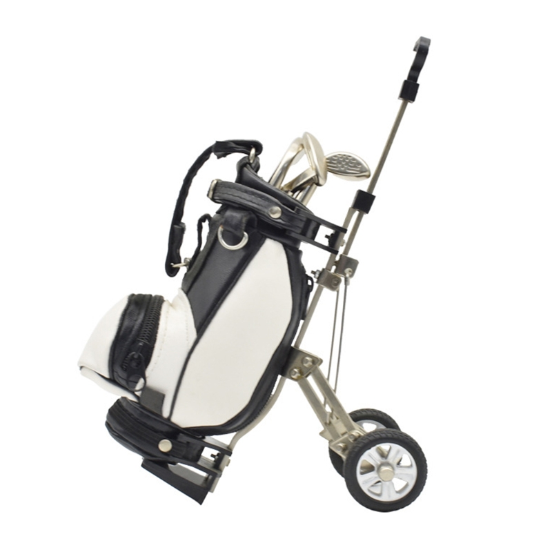 Golf Pens with Golf Bag Holder Novelty Gifts Office Desk Golf Bag Pencil Holder