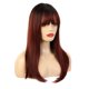 thumbnail image 5 of Peluca de cabellero rojo vino degradado negro de 20 "con flequillo, peluca resistente al calor de exterior exterior exterior natural para mujeres y Yuyangstore  Pelucas largas de pelo sintético para mujer, 5 of 8