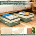 thumbnail image 5 of Natubeau 4 Pack 92L Under Bed Storage Containers with Wheels, Waterproof Non-Woven Under Bed Organizer with Clear Top, Handles & Label Holder for Bedding, Clothes, Shoes, Green, 5 of 11
