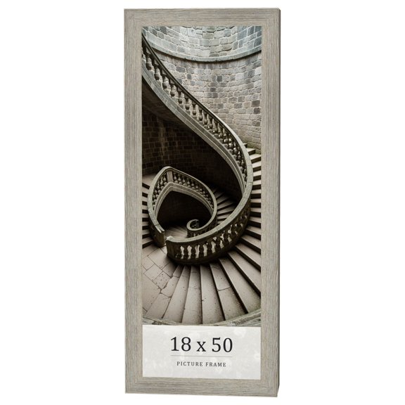 18x50 Frame Grey Real Wood Picture Frame Width 1.5 Inches | Interior Frame Depth 0.5 Inches | Barn