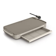 Bella 10 x 18 Nonstick Ceramic Griddle with Warming Tray, Oatmilk