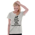 thumbnail image 4 of Keep Calm Love Dachshunds Dog Joke Womens Slim Fit Graphic Tee Brisco Brands M, 4 of 5